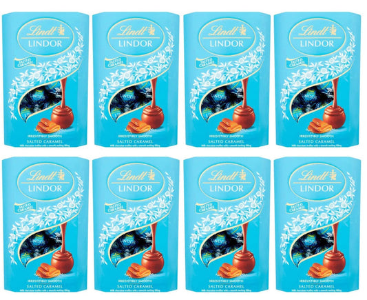 8 x Lindt Lindor Salted Caramel Chocolate Truffles Box 200G