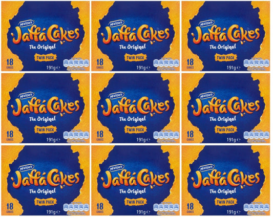 9 x Mcvitie's Jaffa Cakes The Original Twin Pack 18 Cakes 191G