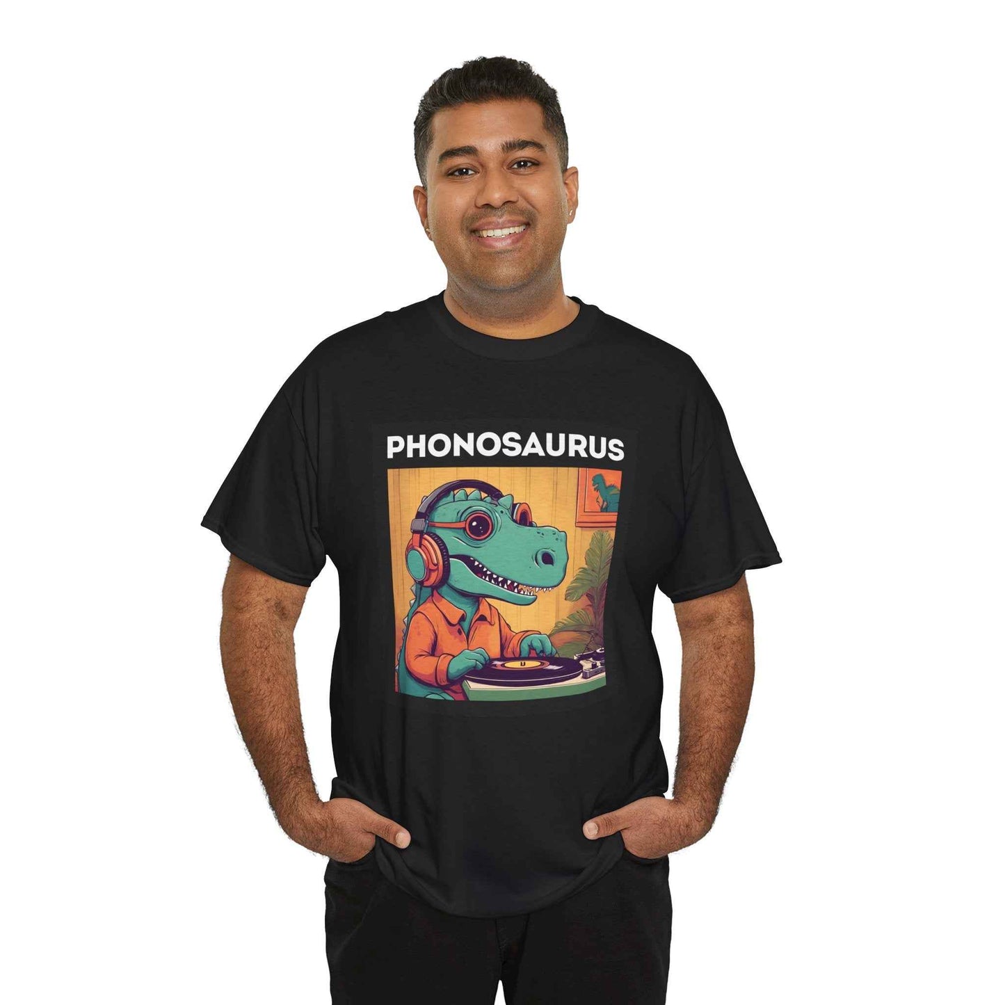 'Phonosaurus' Men's Vinyl T-Shirt