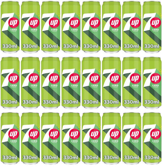 24 x 7Up Zero Sugar Can 330Ml