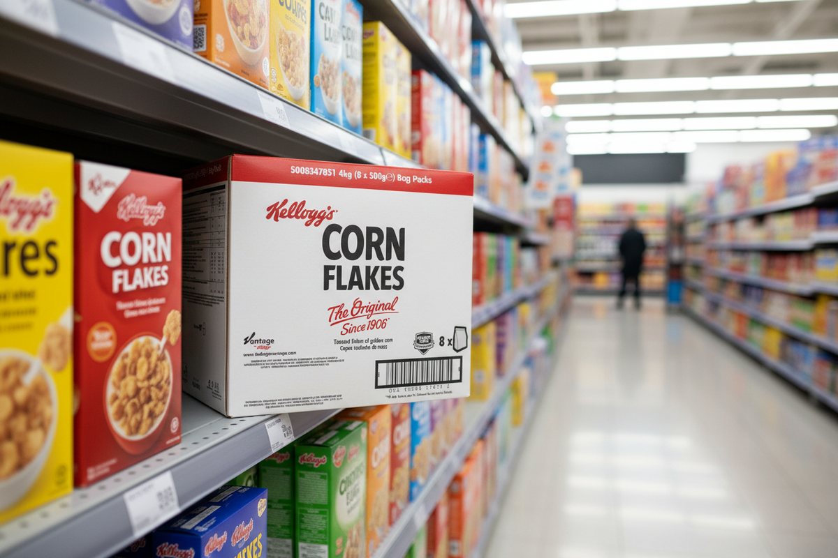 8 x Kellogg's Corn Flakes Cereal Bag Pack 8 X 500G (4Kg)