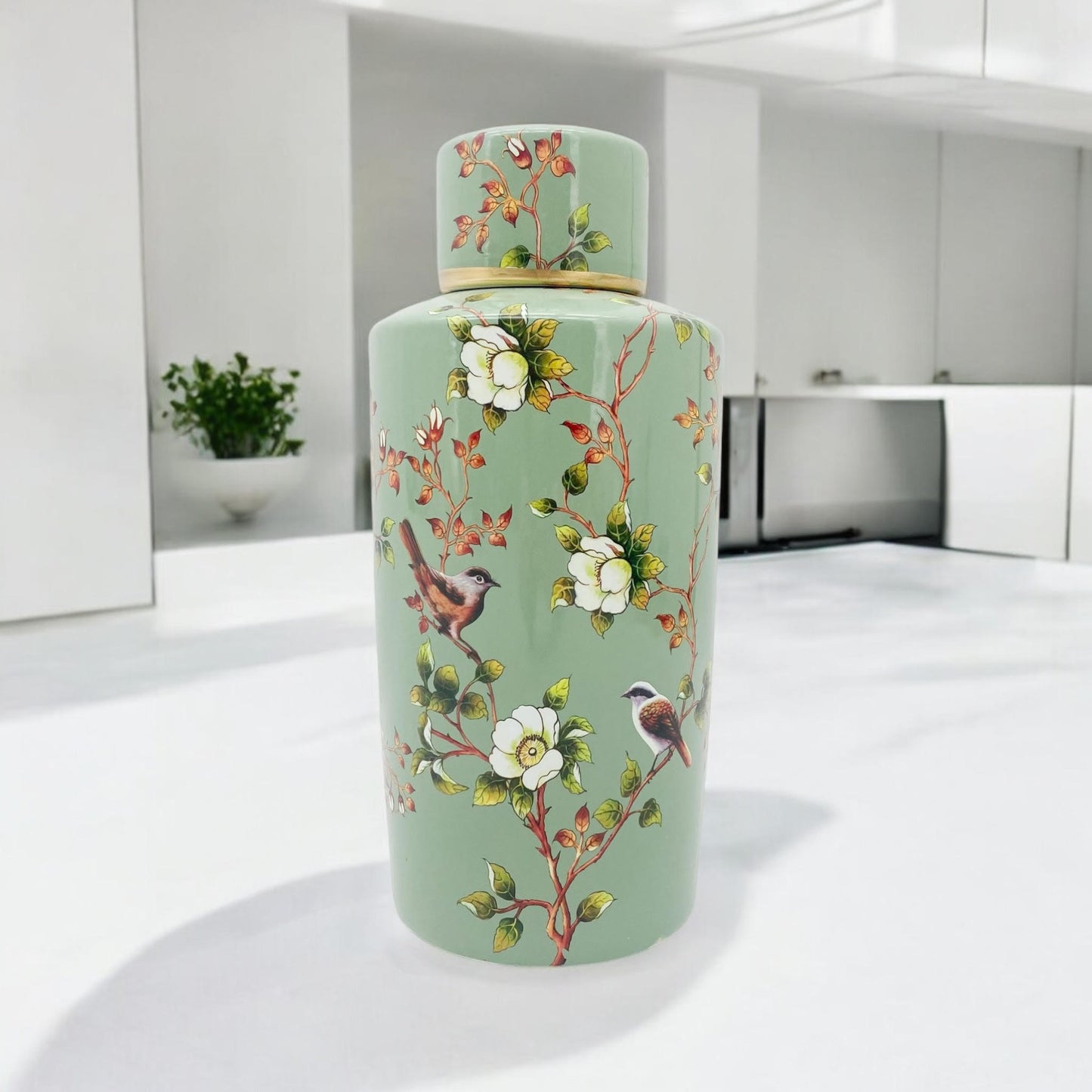 36CM CERAMIC JAR WITH LID