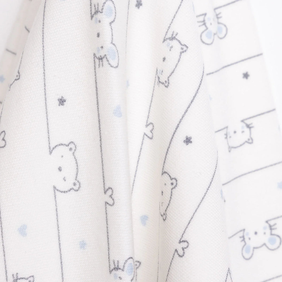 Bebbek Bear and Bunny Print Jersey Baby Blanket (80 x 80 cm)