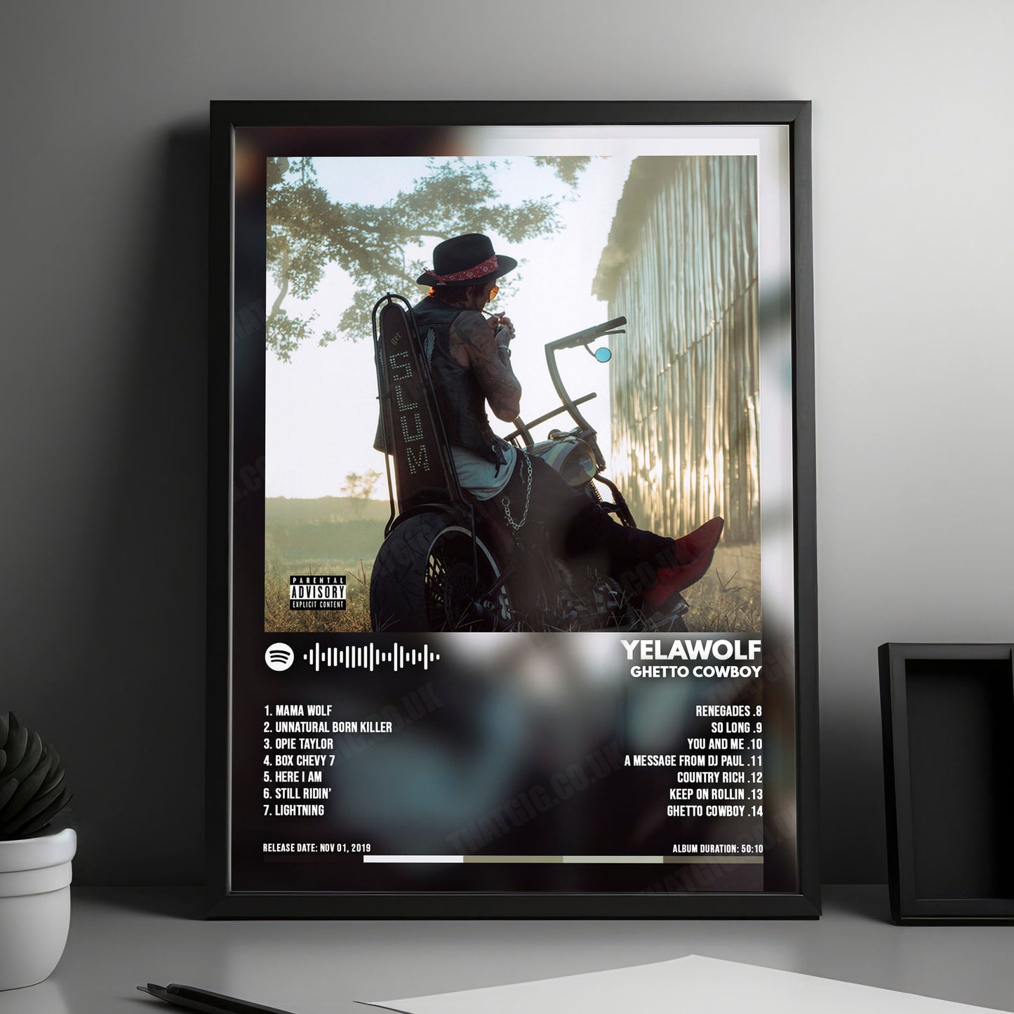 Yelawolf "Ghetto Cowboy" Album Cover Poster - with Complete Tracklist