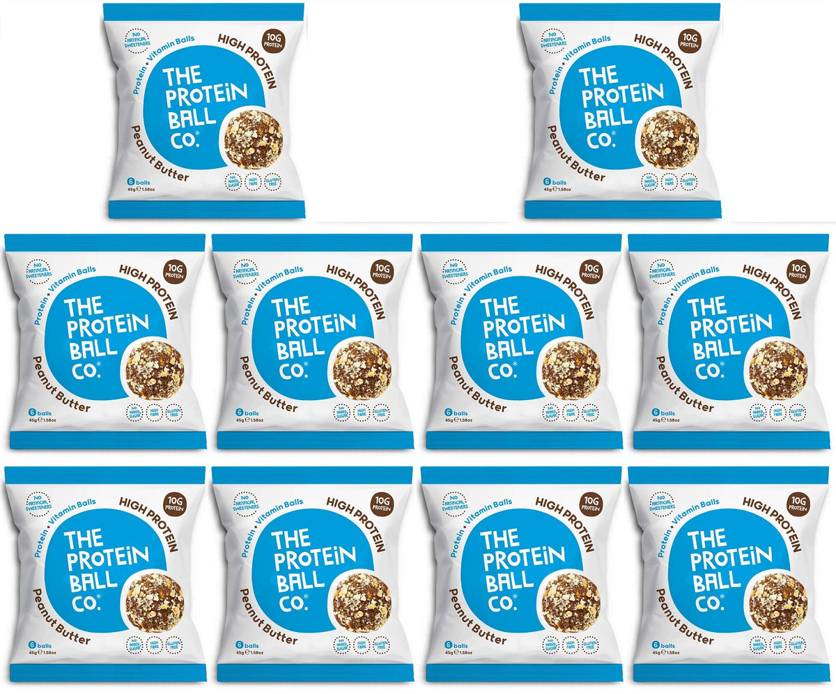 10 x The Protein Ball co Peanut Butter Protein Vit Balls - 45g