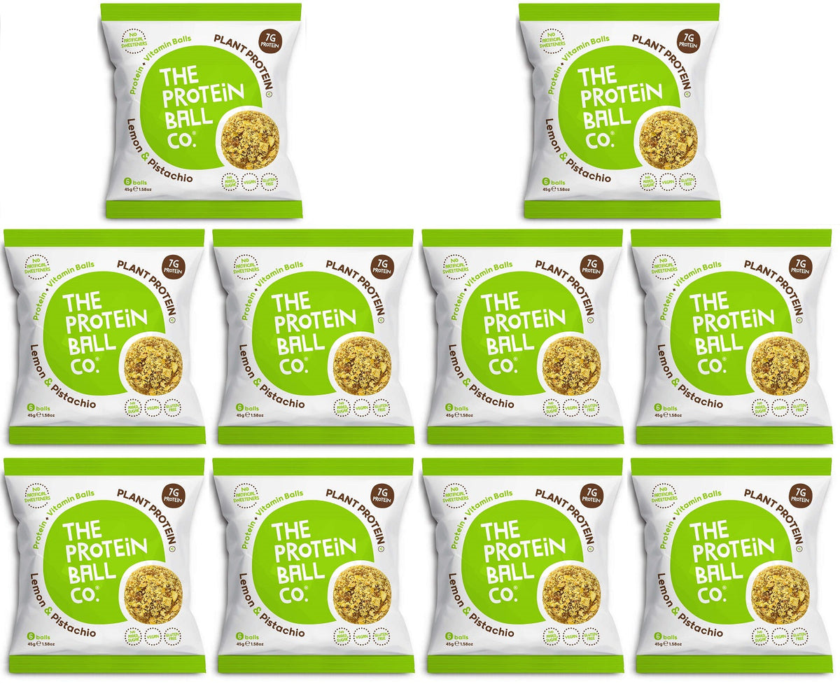 10 x The Protein Ball co Lemon Pistachio Pro + Vit Balls - 45g