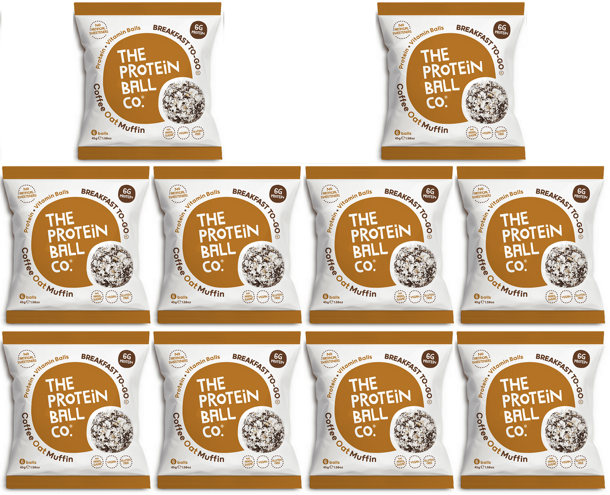 10 x The Protein Ball co Coffee Oat Muffin Vit Balls - 45g