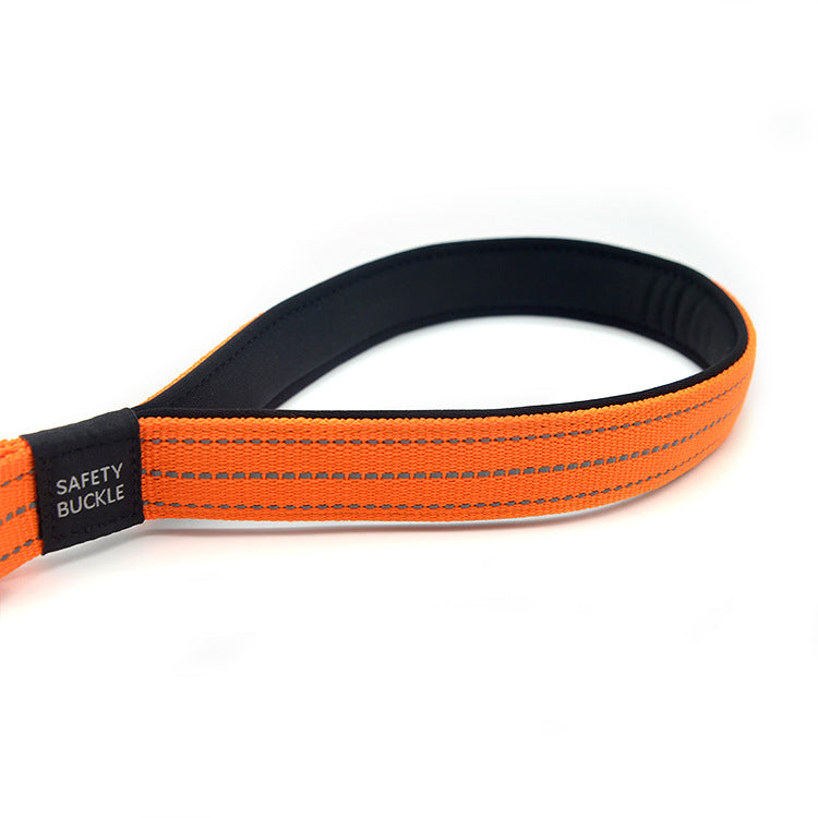 Buffer retractable reflective traction belt
