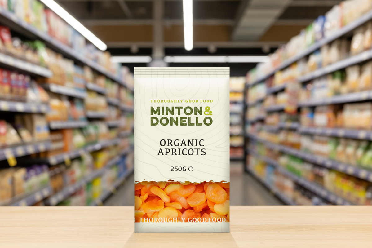 6 x Minton & Donello Organic Apricots - 250g