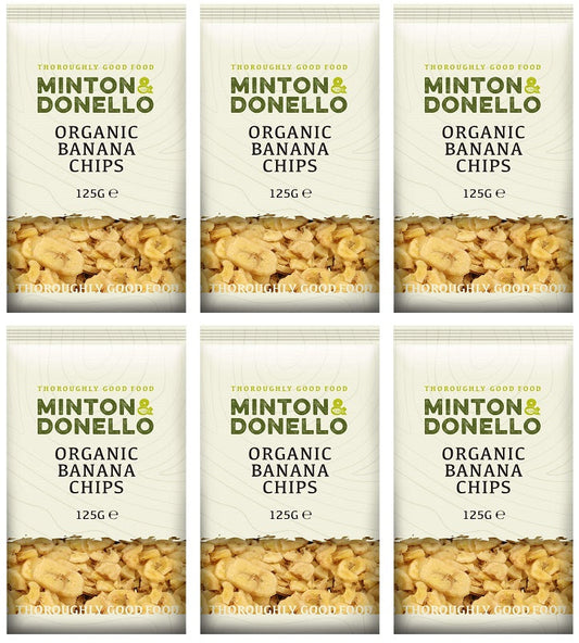 6 x Minton & Donello Organic Banana Chips - 125g