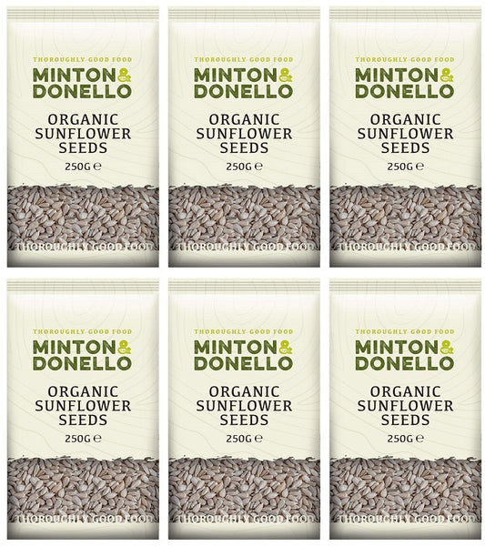6 x Minton & Donello Organic Sunflower Seeds - 250g