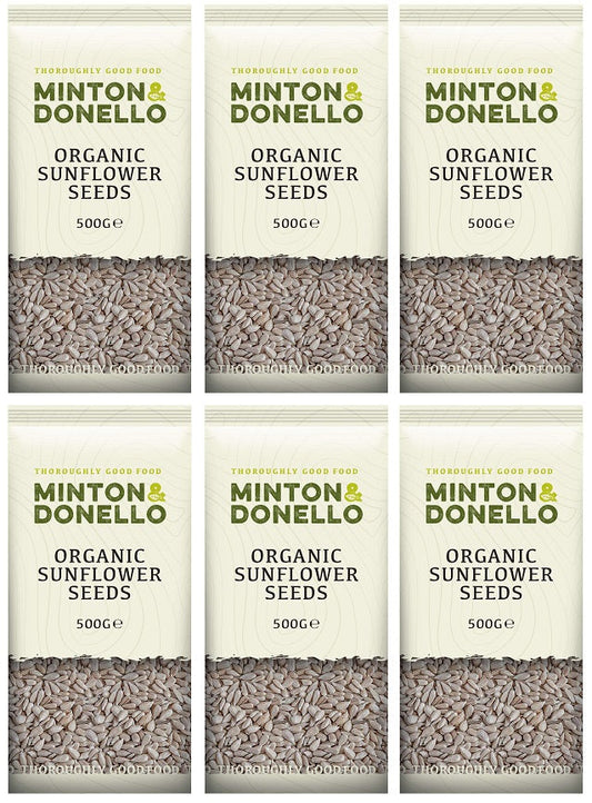 6 x Minton & Donello Organic Sunflower Seeds - 500g