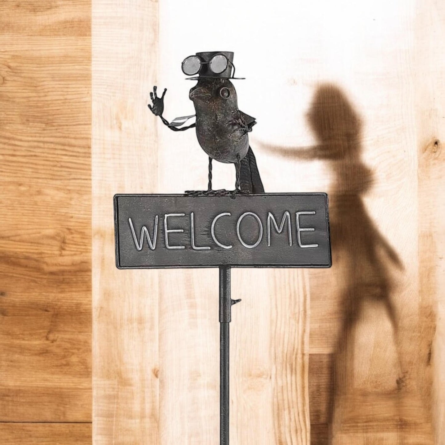 53" METAL BIRD WELCOME GARDEN STAKE