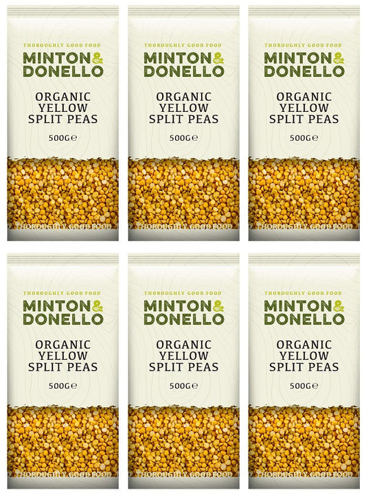 6 x Minton & Donello Organic Yellow Split Peas - 500g