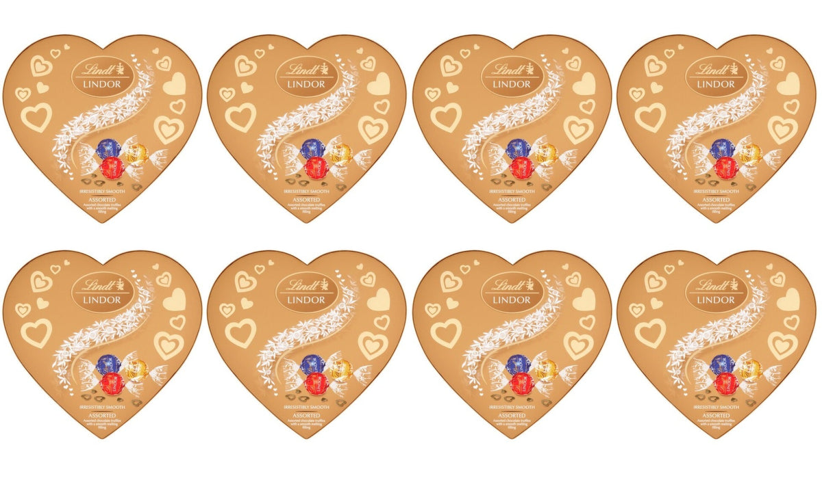 8 x Lindt Lindor Heart Box Assorted 200G