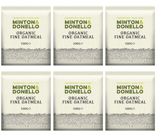 6 x Minton & Donello Organic Fine Oatmeal - 500g