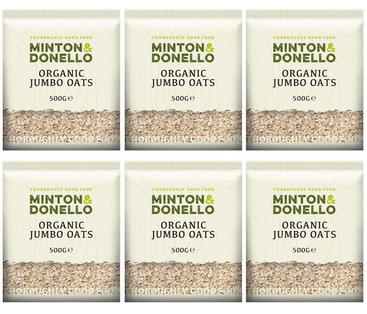 6 x Minton & Donello Organic Jumbo Oats - 500g