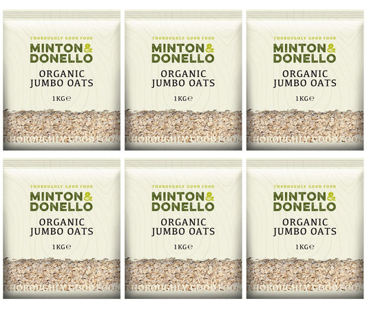 6 x Minton & Donello Organic Jumbo Oats - 1000g