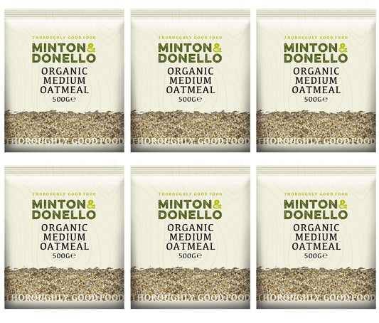 6 x Minton & Donello Organic Medium Oatmeal - 500g