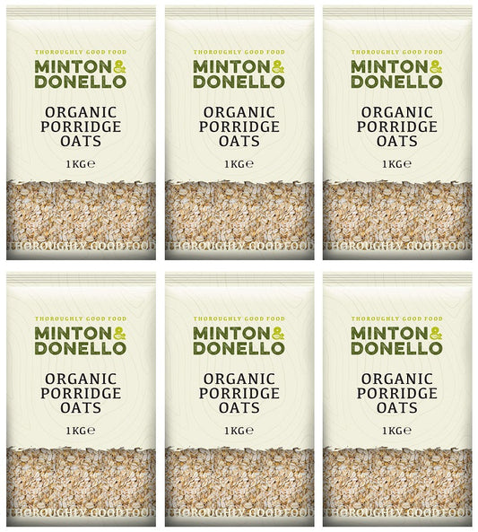 6 x Minton & Donello Organic Porridge Oats - 1000g
