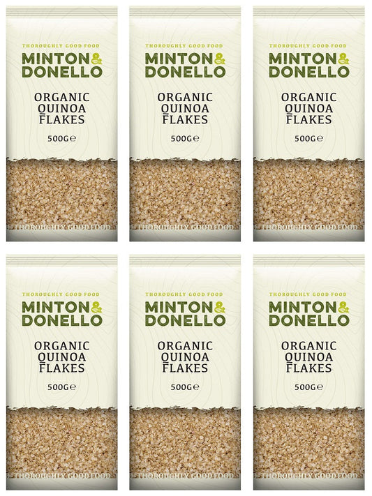 6 x Minton & Donello Organic Quinoa Flakes - 500g
