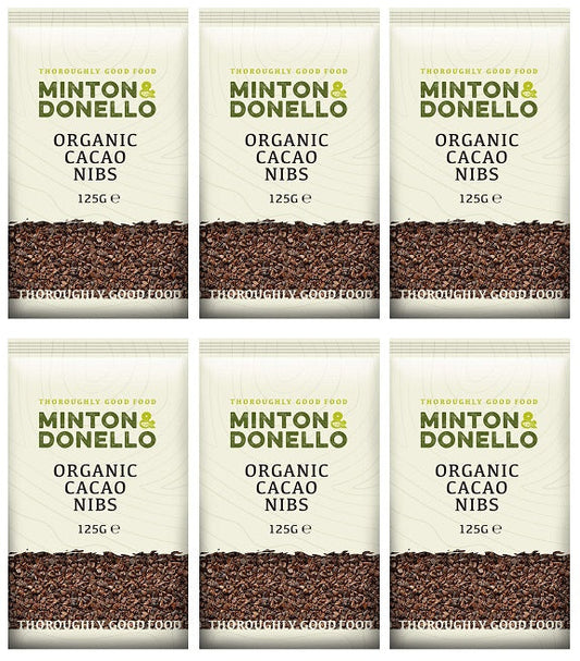 6 x Minton & Donello Cacao Nibs (Organic) - 125g
