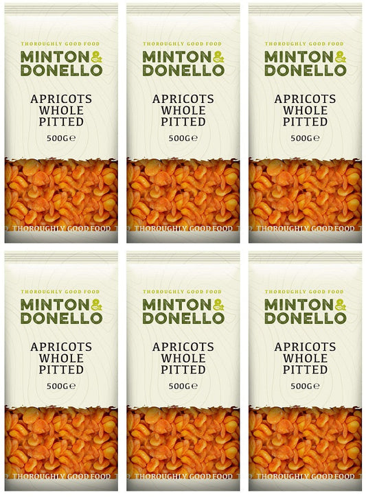 6 x Minton & Donello Apricots Whole Pitted - 500g