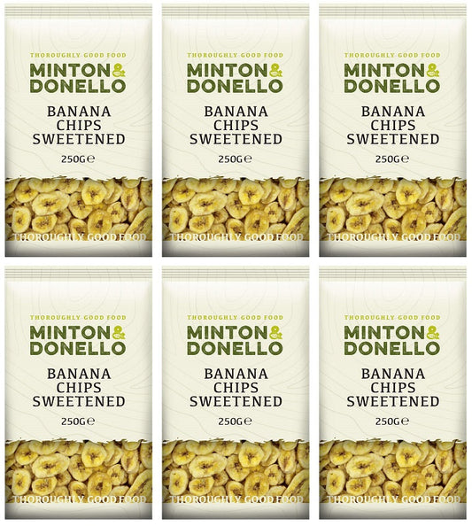 6 x Minton & Donello Banana Chips Sweetened - 250g