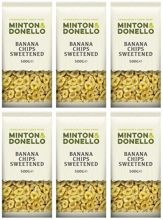 6 x Minton & Donello Banana Chips Sweetened - 500g