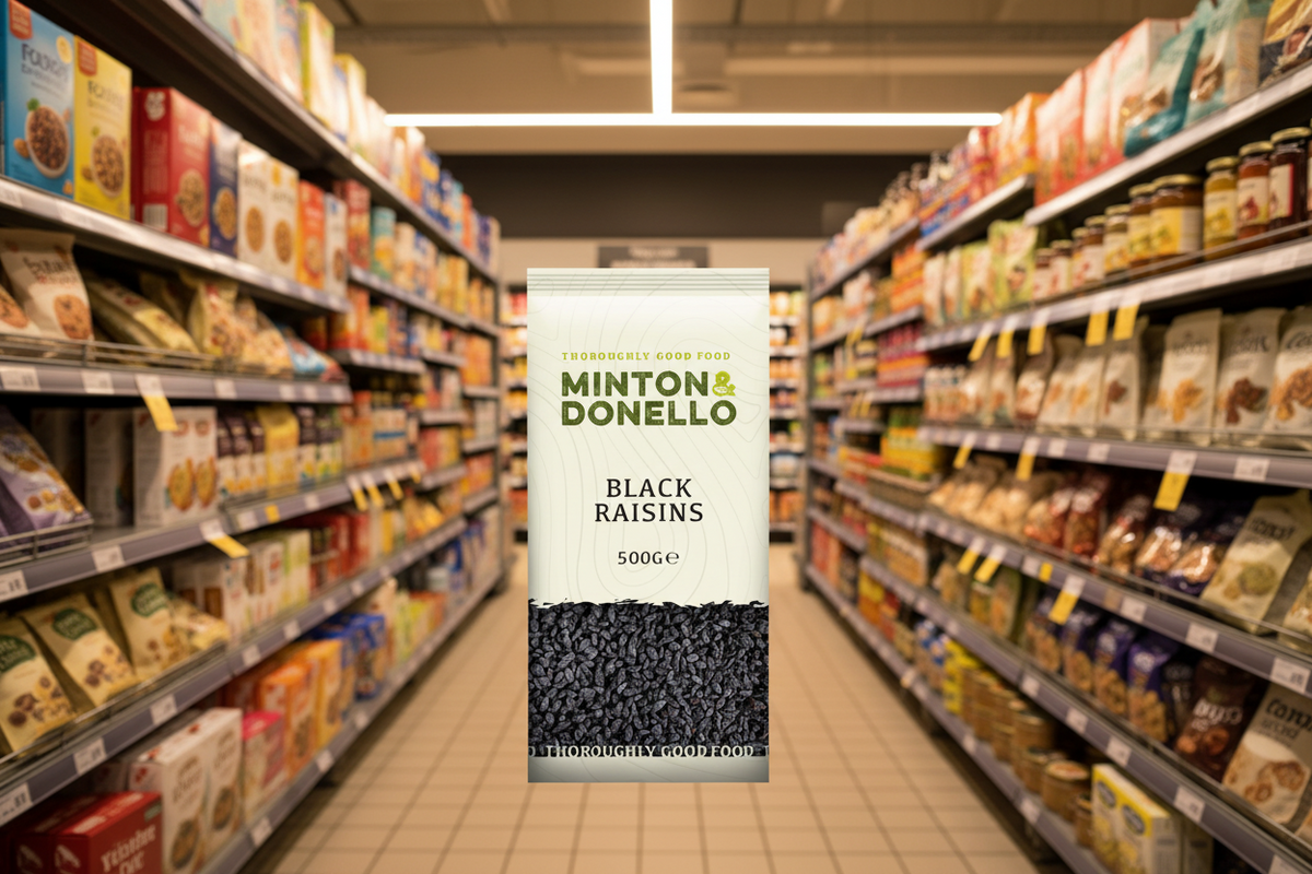 6 x Minton & Donello Black Raisins - 500g