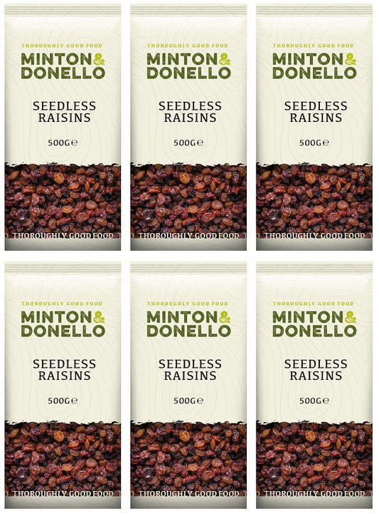 6 x Minton & Donello Seedless Raisin - 500g