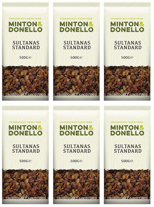 6 x Minton & Donello Sultanas Standard - 500g