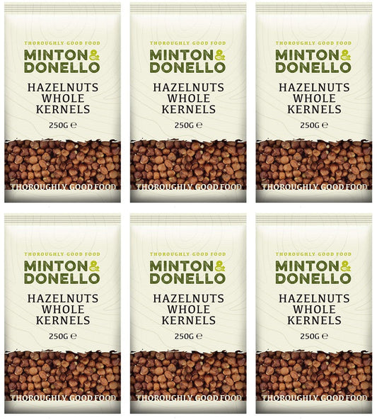 6 x Minton & Donello Hazelnuts Whole Kernels - 250g
