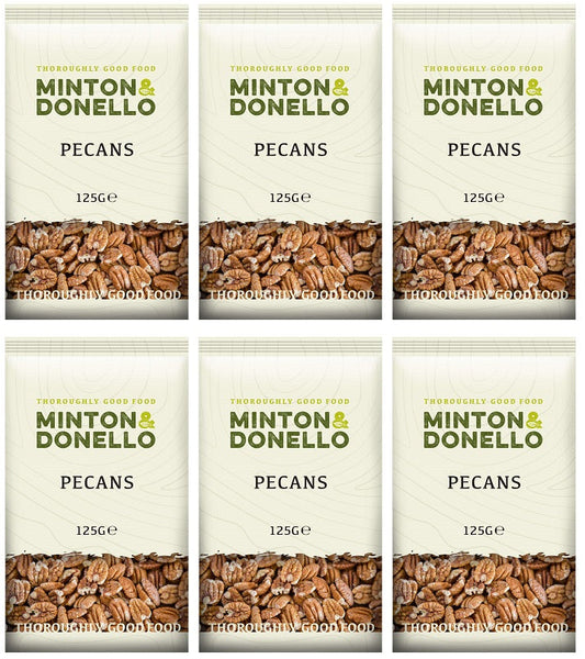 6 x Minton & Donello Pecan Halves - 125g