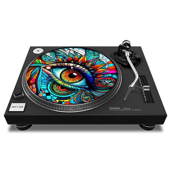 AcidEye Slipmat - 7 & 12 inch LP Vinyl DJ Pro Turntable Slip Mat Record Player Technics 1210 DJ Turntablist