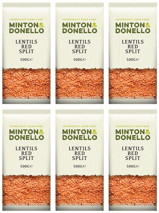 6 x Minton & Donello Lentils Red Split - 500g