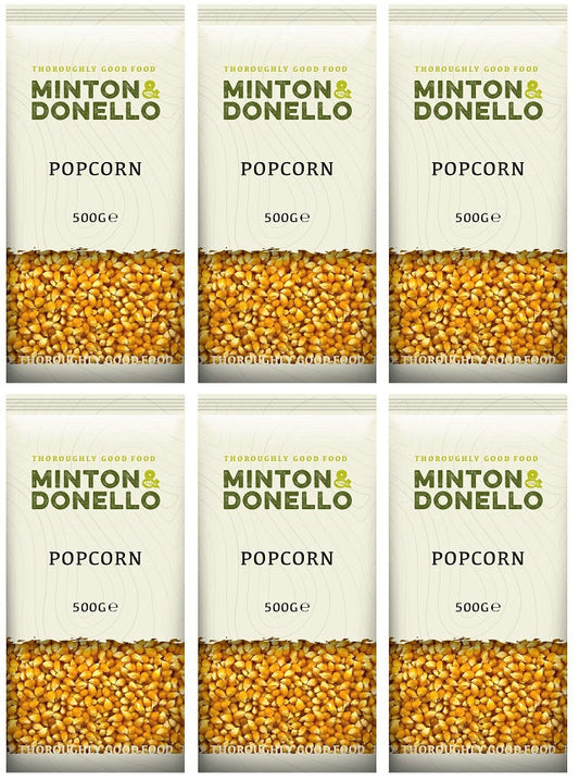 6 x Minton & Donello Popcorn - 500g