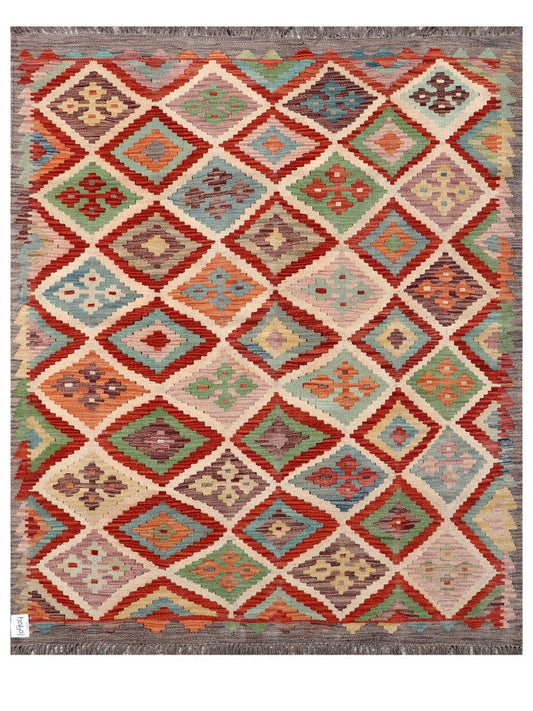 Maimana Afghanistan Kilim Rug - 190 x154 cm
