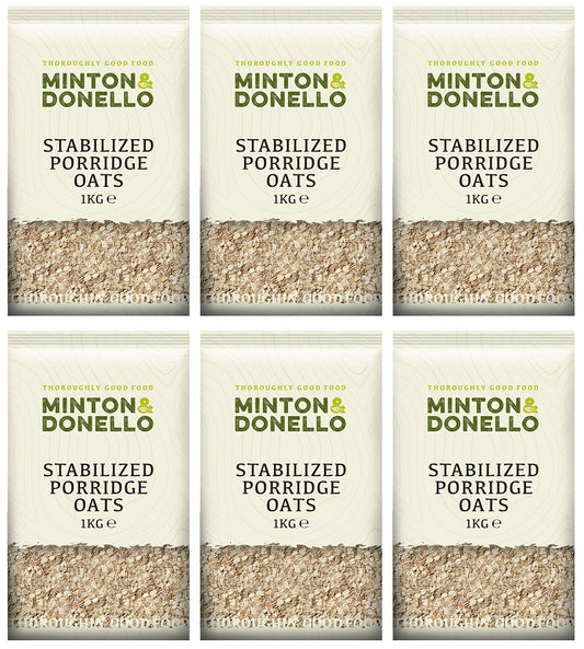 6 x Minton & Donello Stabilized Porridge Oats - 1000g