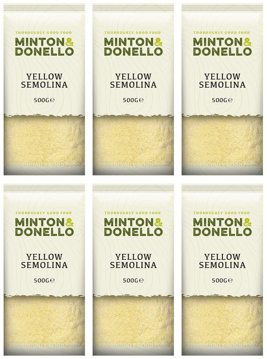 6 x Minton & Donello Yellow Semolina - 500g