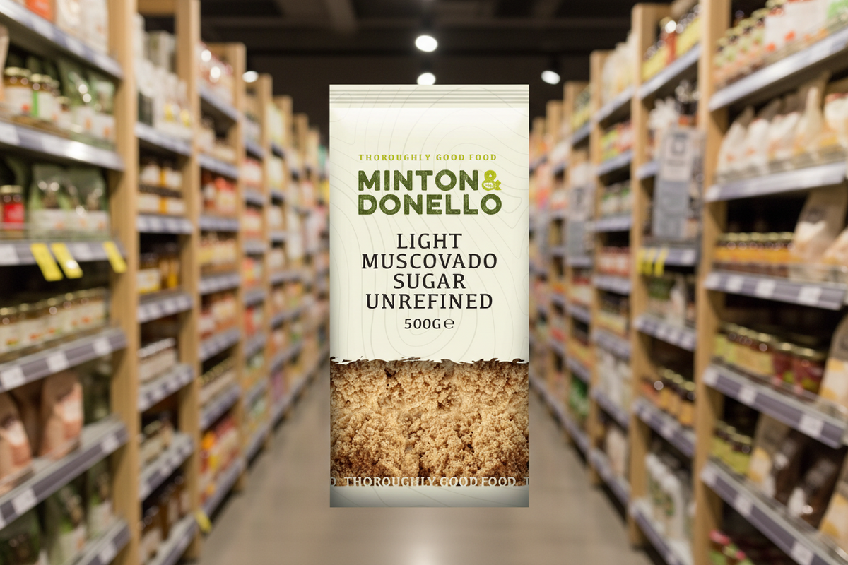 6 x Minton & Donello Light Muscovado Sugar Unrefined - 500g