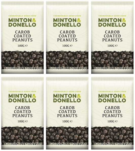 6 x Minton & Donello Carob Coated Peanuts - 100g