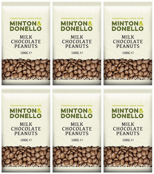 6 x Minton & Donello Milk Chocolate Peanuts - 100g