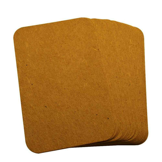 50 x Kraft Rounded Corner Blank Business Cards – 260gsm – Stamp, Write or Print