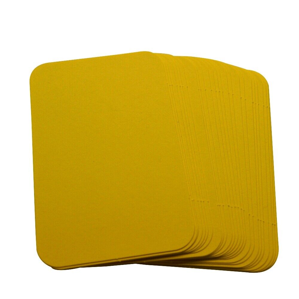 100 Yellow Rounded Blank Business Cards 250gsm, Stamp, Print, ATC. Matt Card