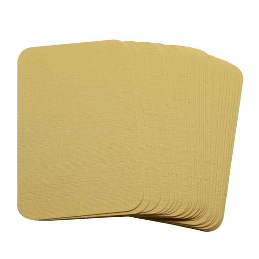 50 x Linen Ivory Rounded Corner Blank Business Cards – 260gsm – Stamp, Write