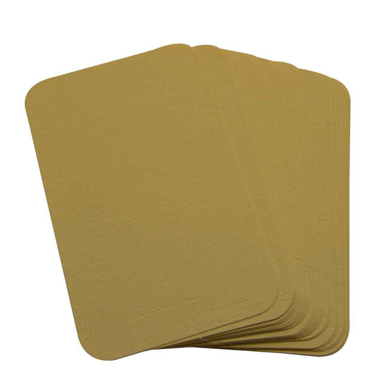 50 x Linen Cream Rounded Corner Blank Business Cards – 260gsm – Stamp, Write