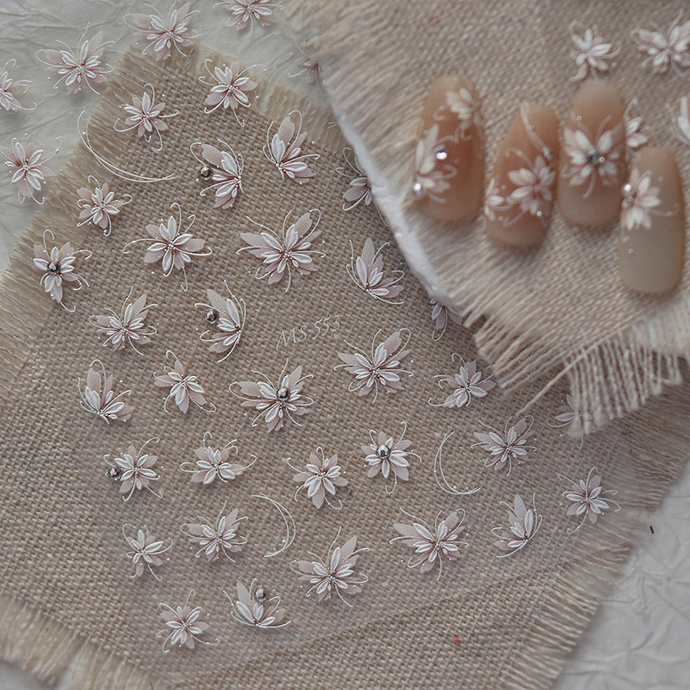 Hello Claws | Pink Flower Diamond Nail Deco Sticker