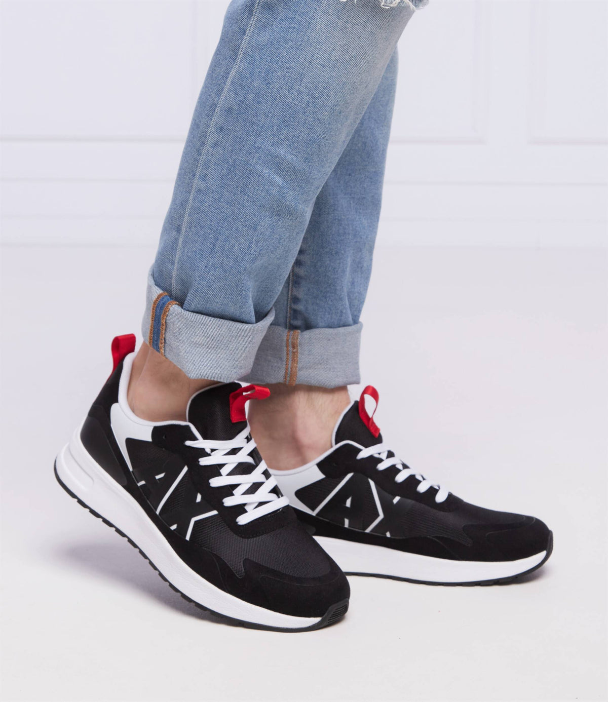 UK 12 Armani Exchange XUX114 XV514 Men’s Black Sneakers – EU 45