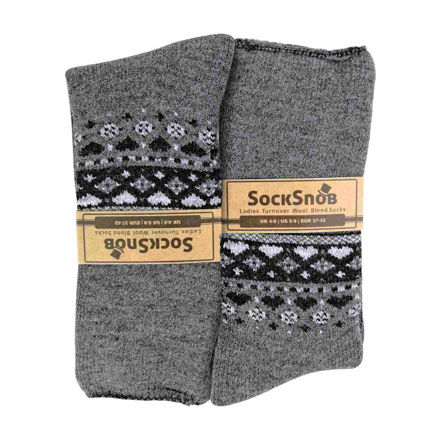 1 Pack Ladies Turn Over Top Warm Nordic Bed Socks for Winter